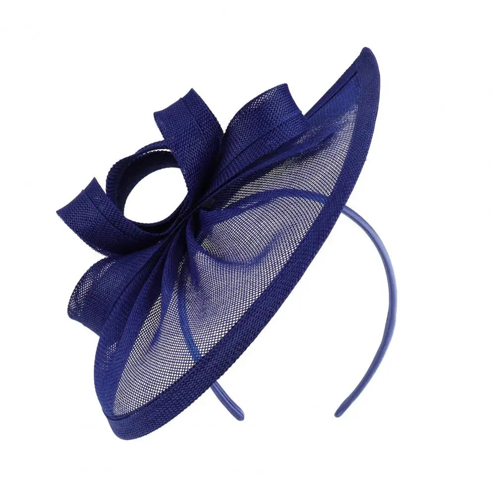 Elegant Linen Yarn Fascinator Hat with Bowknot Decor – Retro Style for Women