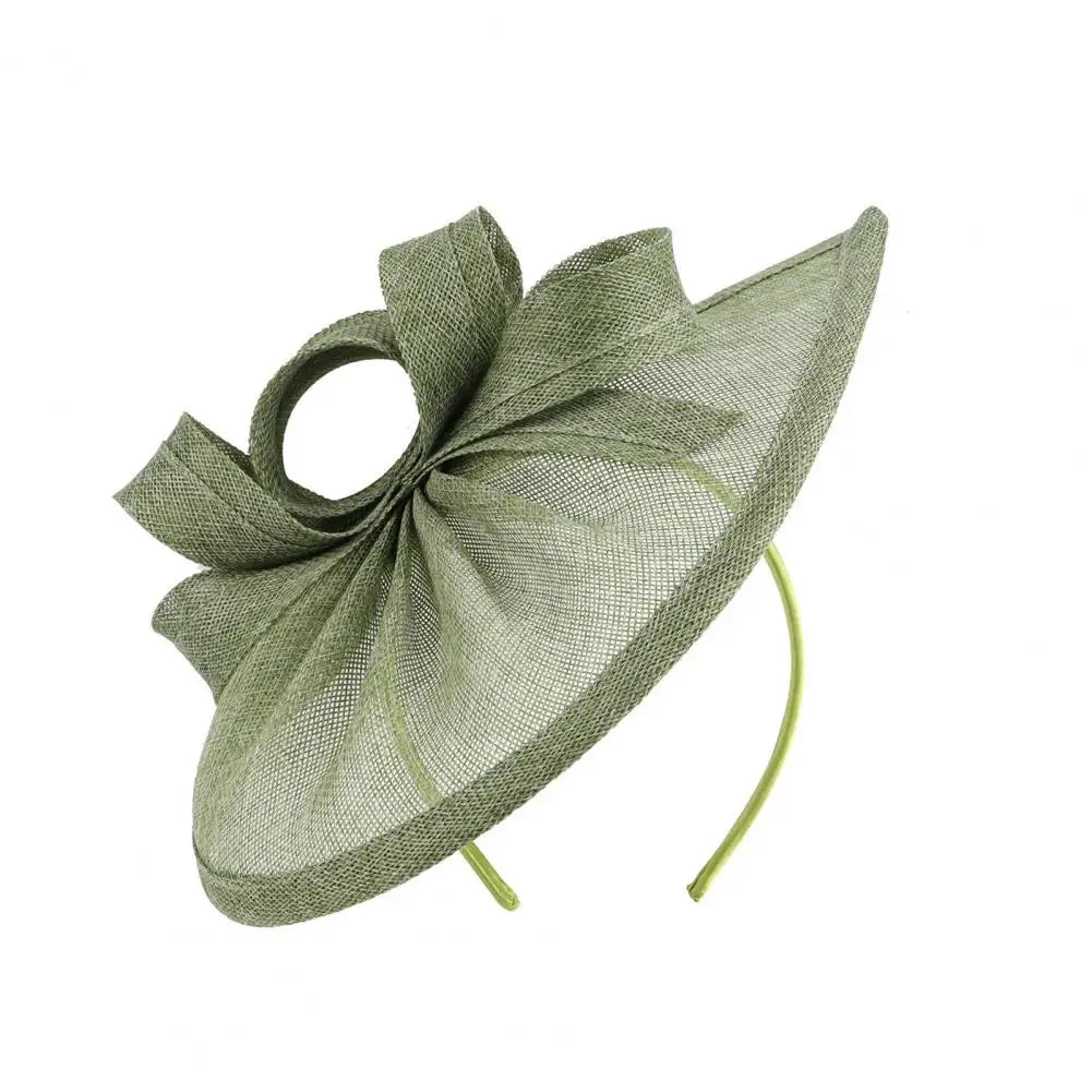 Elegant Linen Yarn Fascinator Hat with Bowknot Decor – Retro Style for Women