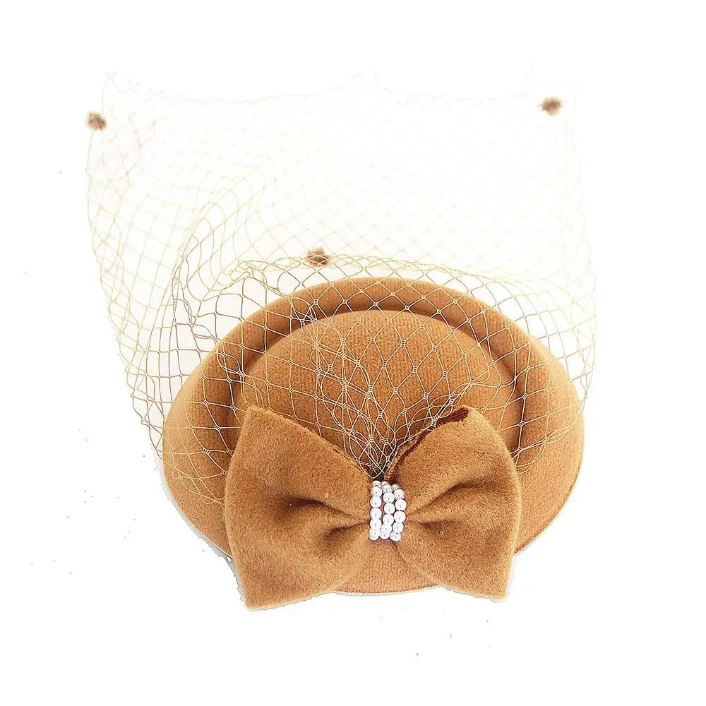 Elegant Bowknot Fascinator Hat – Wedding & Fashion Hair Accessory, Felt Headband with Hair Claw for Brides & Events