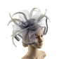 Lady's Flower Fascinator Headband – Elegant Pillbox Hat with Veil & Feather for Cocktail, Tea Party & Special Events