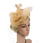 Women's Ascot Fascinator Hat – Reversible Feather & Mesh Headband with Clip for Kentucky Derby, Tea Parties & Photography