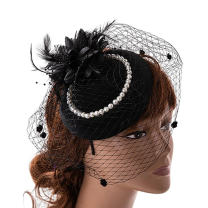 Feather Fascinator Headband – Elegant Veil Headpiece for Women, Perfect for Tea Parties & Special Events