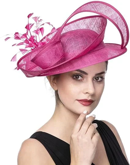 Sinamay Fascinator – Unique Derby & Wedding Hat, Fashion Church Headpiece & Bridal Headband for Women