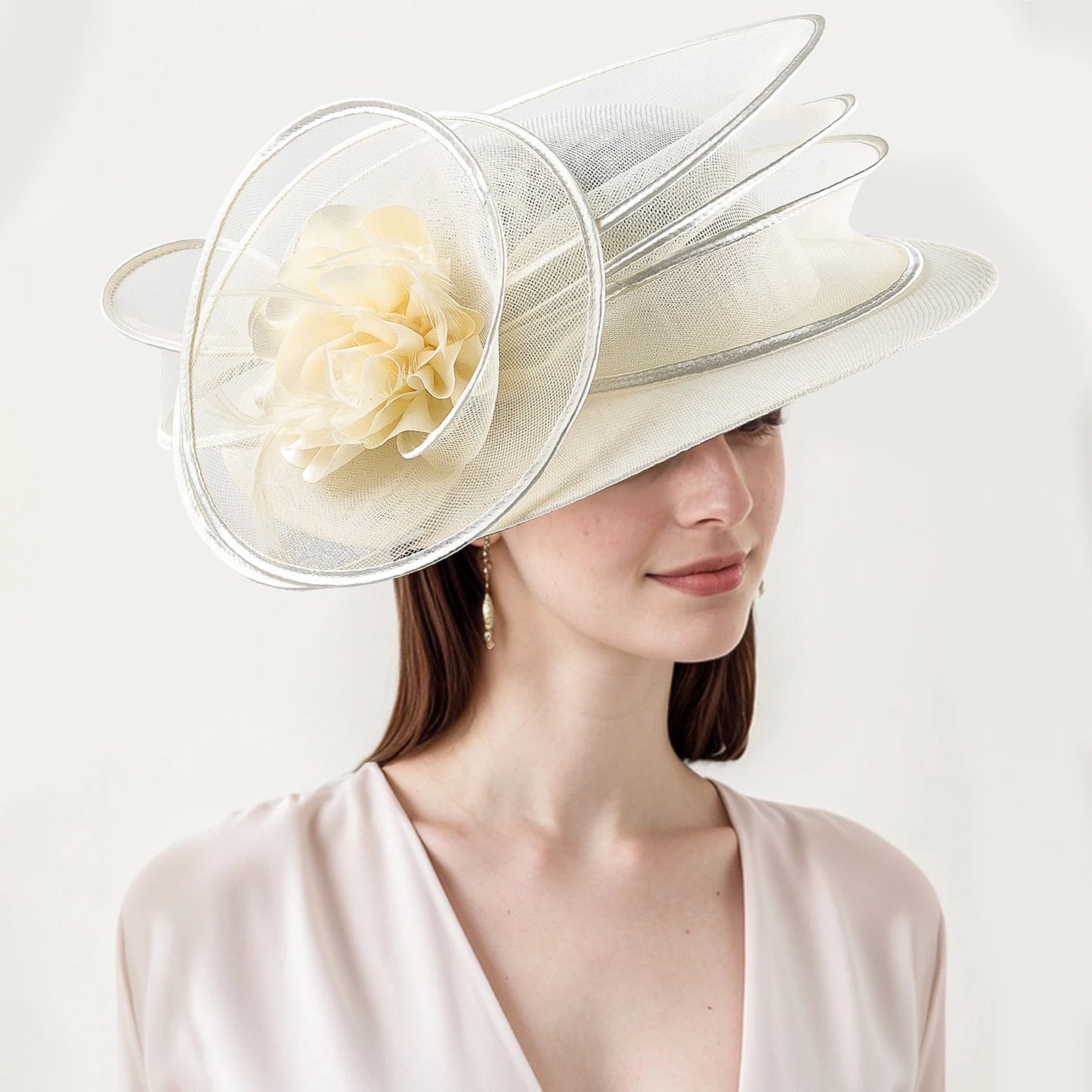 Sinamay Fascinator – Unique Derby & Wedding Hat, Fashion Church Headpiece & Bridal Headband for Women