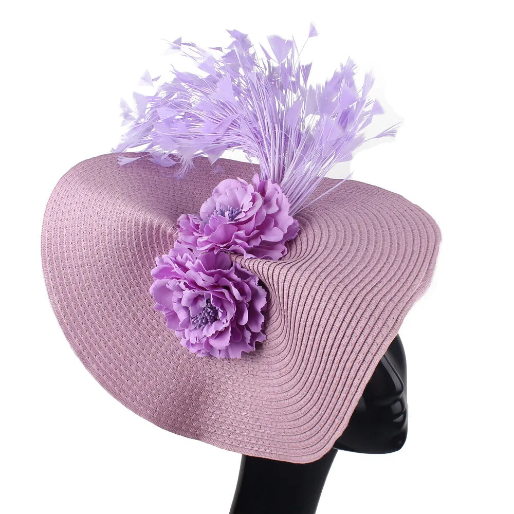 Ladies’ Elegant Wide Brim Fascinator Hat – Millinery Headpiece for Kentucky Derby, Weddings & Formal Events