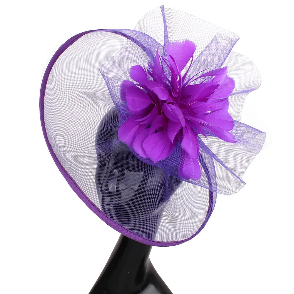 Purple Fascinator Hat for Women – Elegant Bow Headwear for Weddings, Kentucky Derby, Royal Ascot & Bridal Events