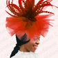 Women's Elegant Mesh Fascinator – Big Derby Hat with Veil & Feathers for Kentucky, Weddings & Party Headpiece