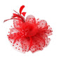 Feather & Mesh Flower Fascinator – Elegant Headpiece with Faux Pearls for Weddings & Special Events