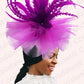 Women's Elegant Mesh Fascinator – Big Derby Hat with Veil & Feathers for Kentucky, Weddings & Party Headpiece