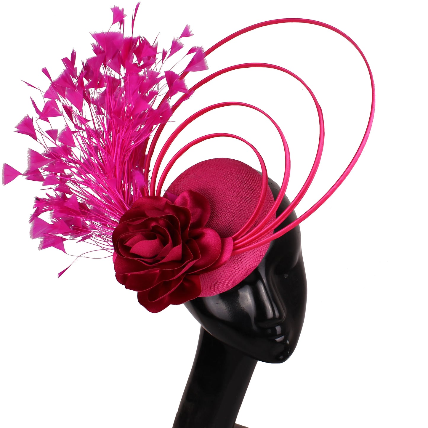 Fashion Sinamay Fascinator – Fancy Floral Feather Headpiece & Hair Clip for Weddings, Church & Special Occasions