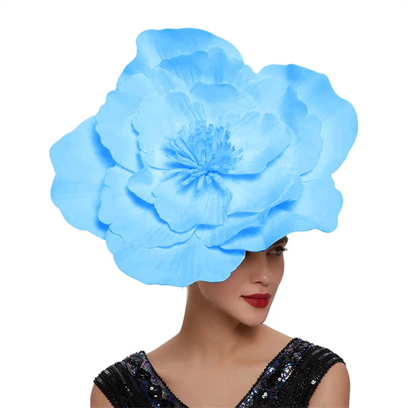 Women's Large Flower Bow Fascinator – Elegant Headdress & Hair Band for Bridal, Prom, & Photo Shoot Accessories