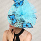 Fashion Butterfly Fascinator Hat – Elegant Wedding & Race Day Headpiece, Big Pillbox Cap for Ladies, Derby & Parties