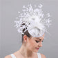 Elegant Red Wedding Fascinator Hat – Imitation Sinamay Feather Headpiece, Vintage Bridal Hair Accessory for Women