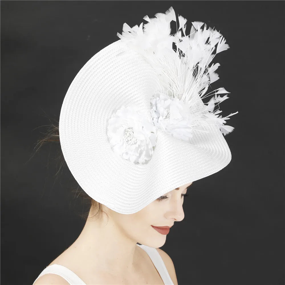 Ladies’ Elegant Wide Brim Fascinator Hat – Millinery Headpiece for Kentucky Derby, Weddings & Formal Events