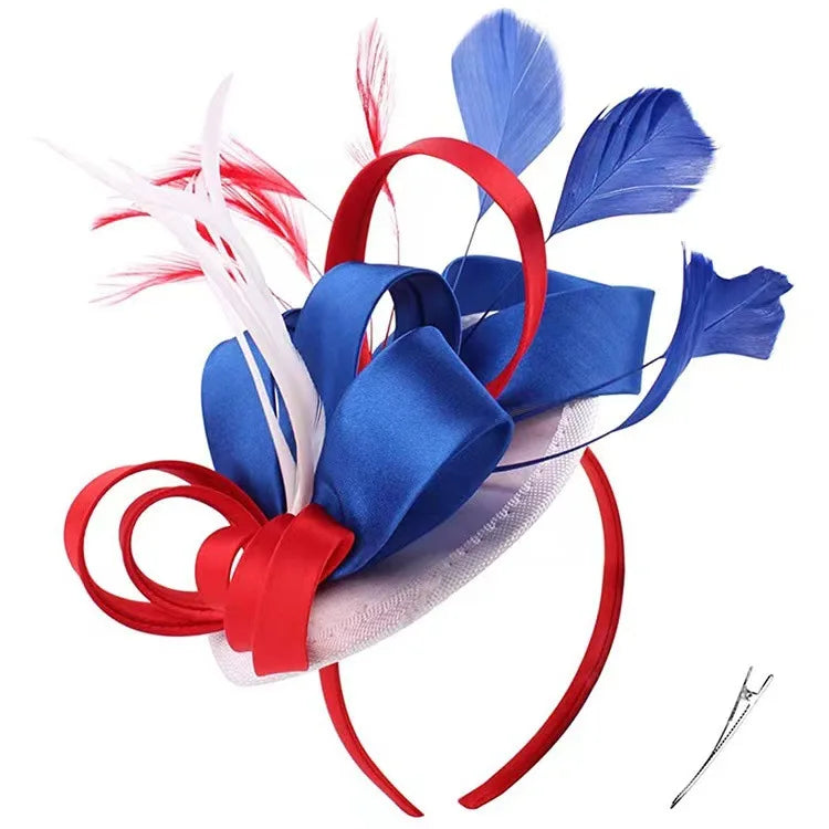 Celebrity Feather Fascinator Hat – Elegant Headwear for Halloween, Christmas, Kentucky Derby & Cocktail Tea Parties