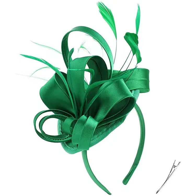 Celebrity Feather Fascinator Hat – Elegant Headwear for Halloween, Christmas, Kentucky Derby & Cocktail Tea Parties