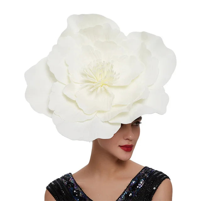 Women's Large Flower Bow Fascinator – Elegant Headdress & Hair Band for Bridal, Prom, & Photo Shoot Accessories