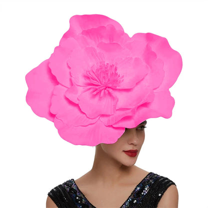 Women's Large Flower Bow Fascinator – Elegant Headdress & Hair Band for Bridal, Prom, & Photo Shoot Accessories