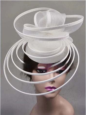 Royal Ascot Luxury Fascinator Hat – Elegant Women's Wedding & Formal Event Pillbox Headpiece with Mesh Millinery Design