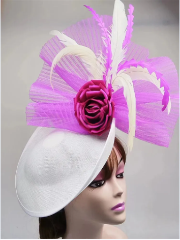 Elegant Flower Fascinator Hat – Women's Pillbox Cap, Kentucky Derby & Wedding Headpiece with Mesh & Millinery Design