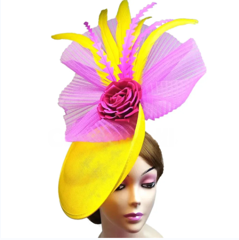 Elegant Flower Fascinator Hat – Women's Pillbox Cap, Kentucky Derby & Wedding Headpiece with Mesh & Millinery Design