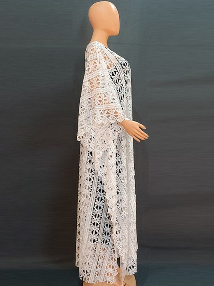 Kaftan Long Maxi Dress With Inner - Two Piece