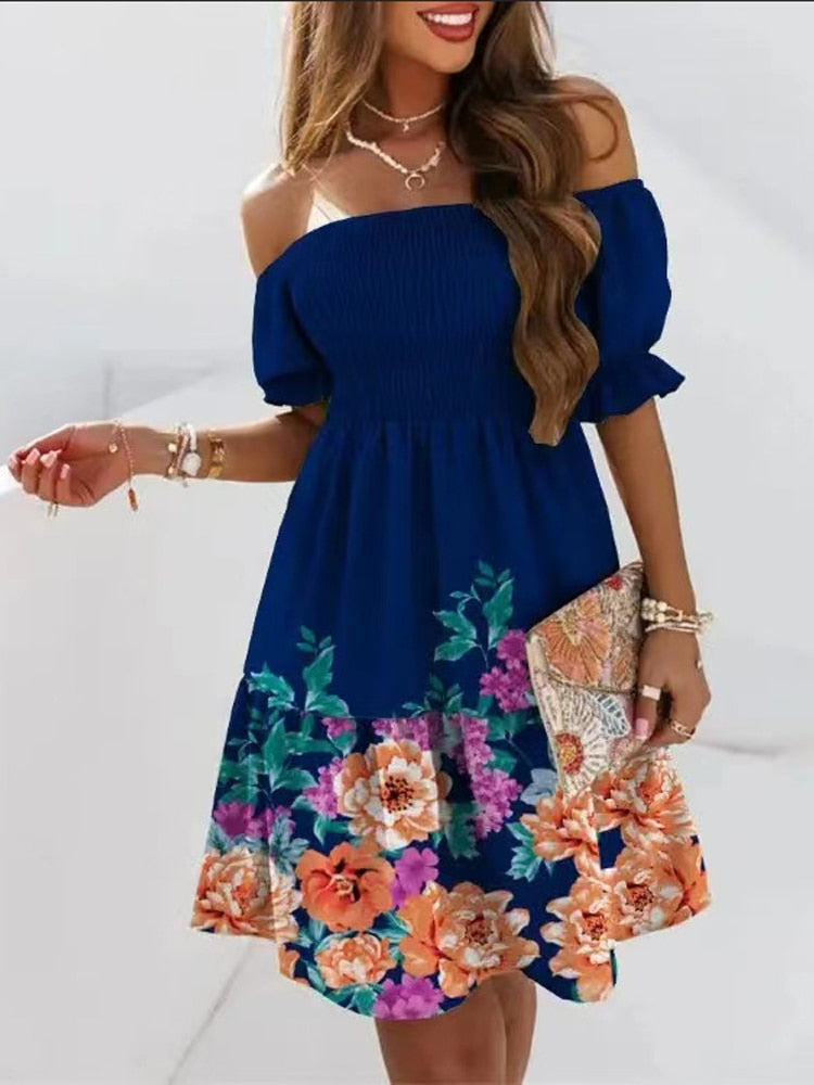 Bohemian Short Sleeve Dress for Women