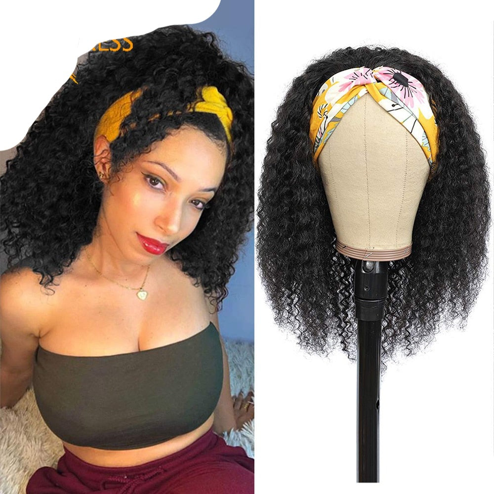 Curly Synthetic Headband Wig For Women