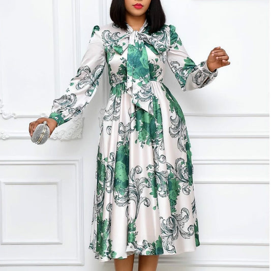 Long Sleeves Printed Dress for Women