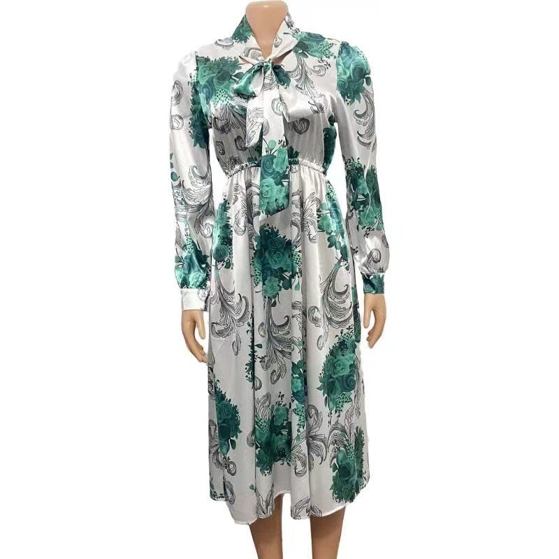 Long Sleeves Printed Dress for Women