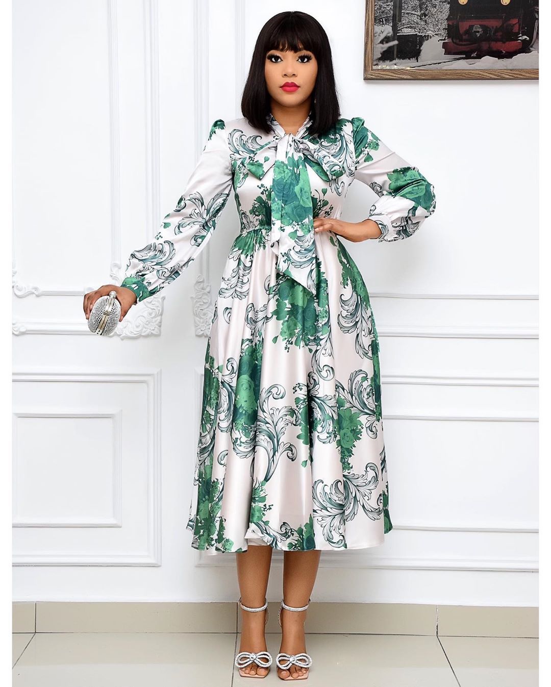 Long Sleeves Printed Dress for Women