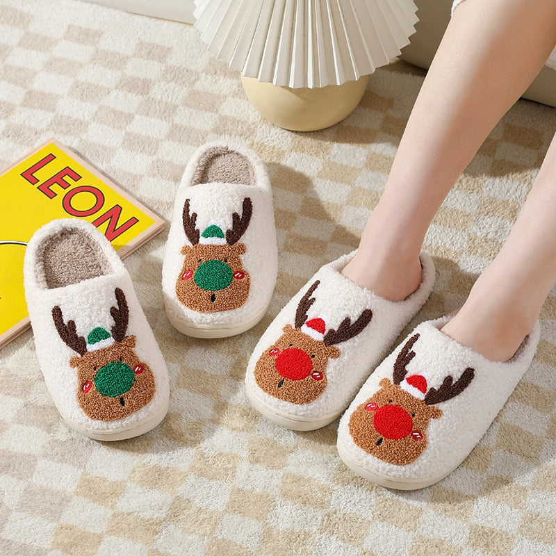 Indoor Christmas Elk Slippers