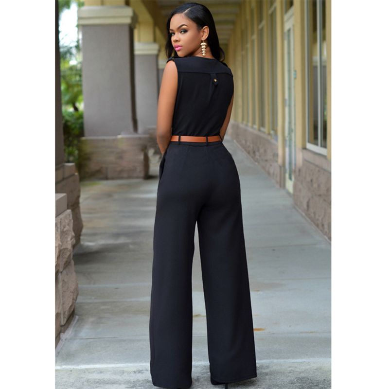 High waist v neck Jumpsuit for Women