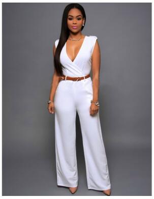 High waist v neck Jumpsuit for Women