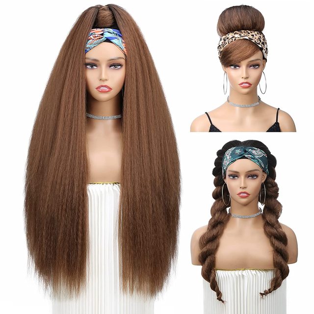 Yaki Straight Headband Synthetic Hair Wig