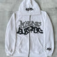 Y2K puffed print hoodie