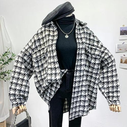 Retro Houndstooth Jacket for Women