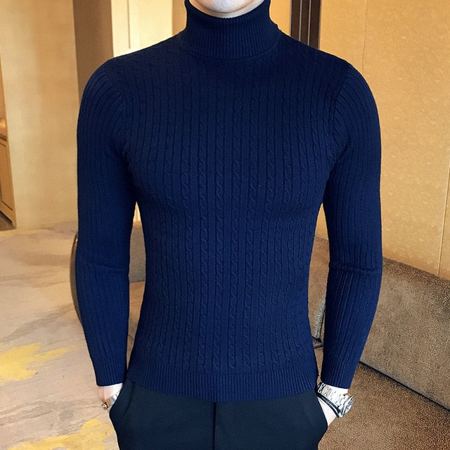 Slim Turtleneck Sweater for Men top