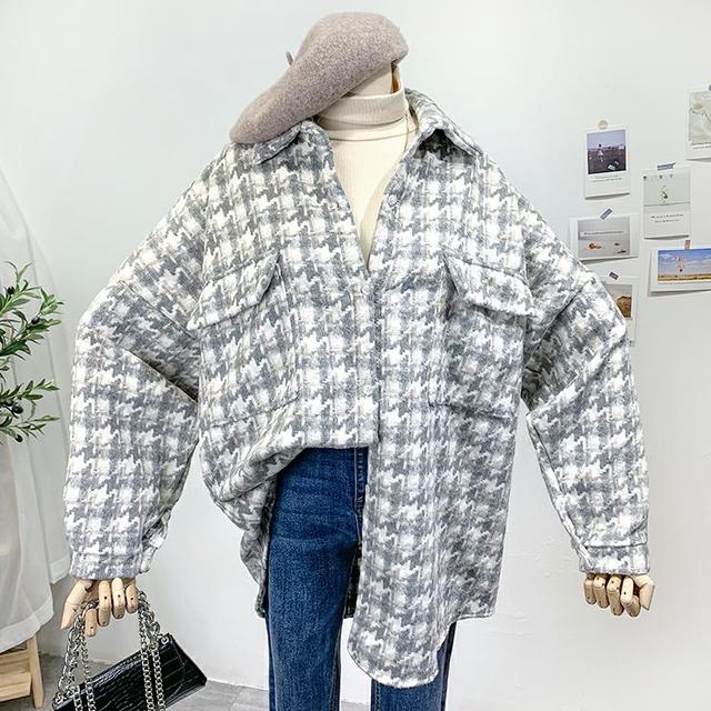 Retro Houndstooth Jacket for Women