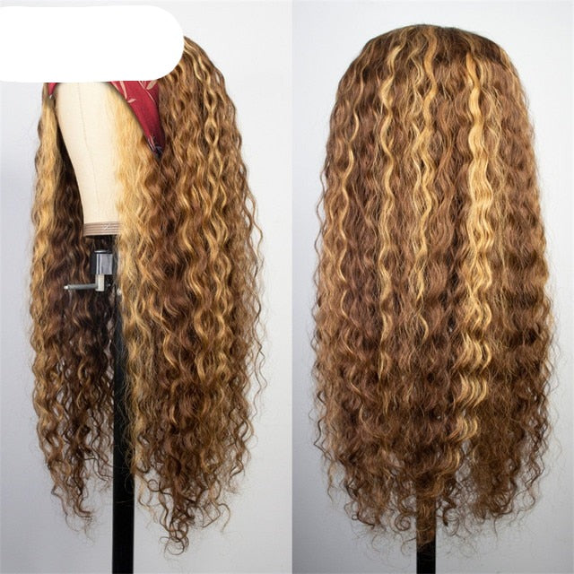 Deep Curly Headband Human Hair Wig