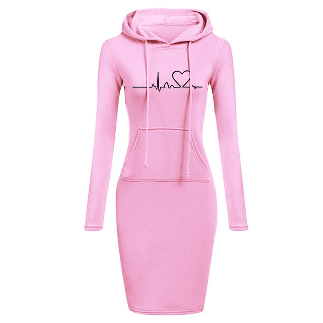 Slim Fit Hooded Sweater Dress