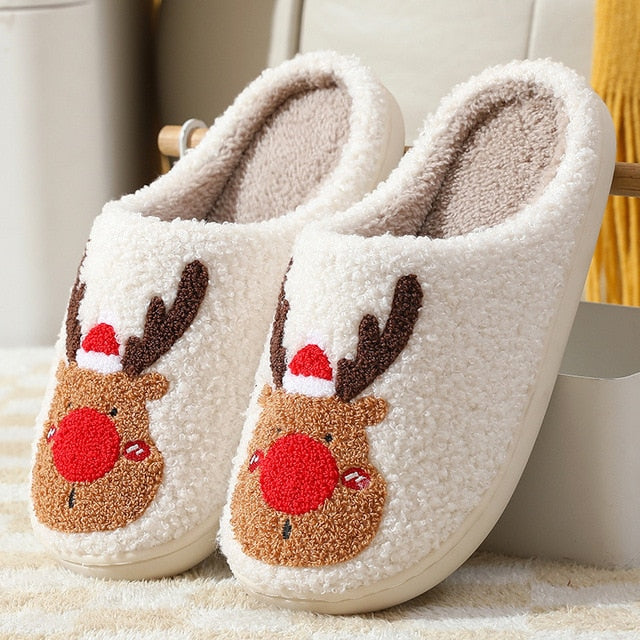 Indoor Christmas Elk Slippers