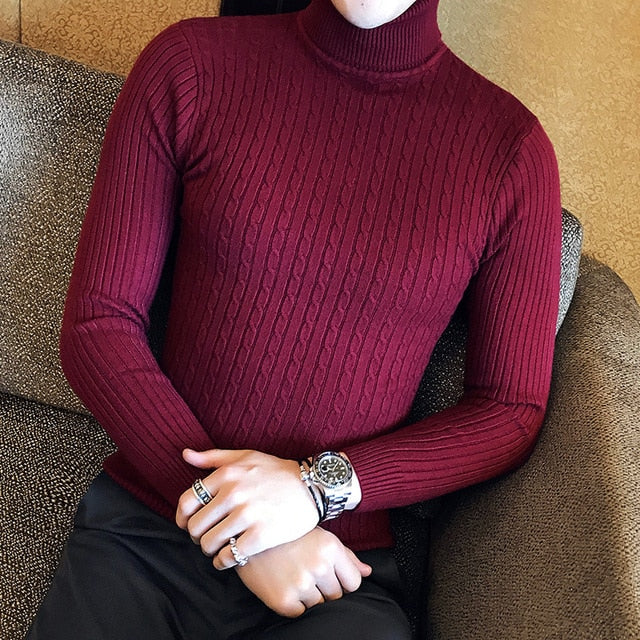 Slim Turtleneck Sweater for Men top