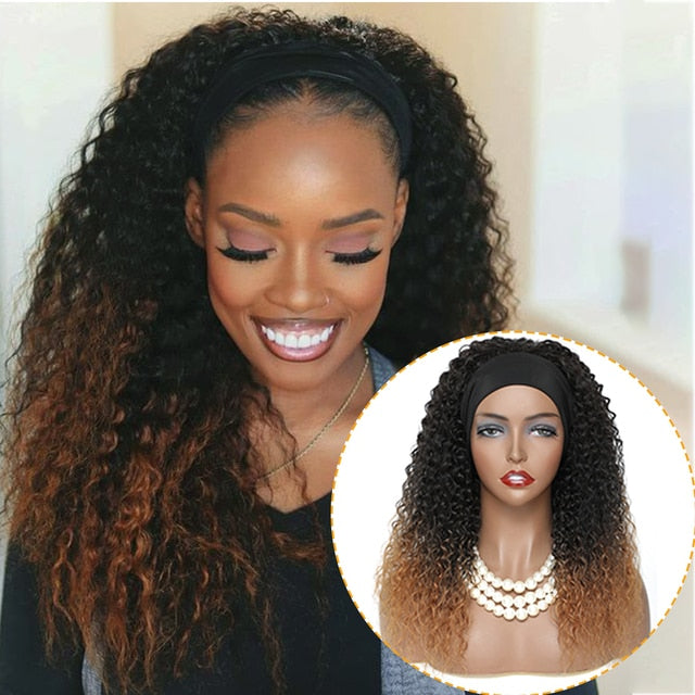 Curly Synthetic Headband Wig For Women