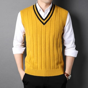 Pullover Sleeveless V Neck Sweater Vest