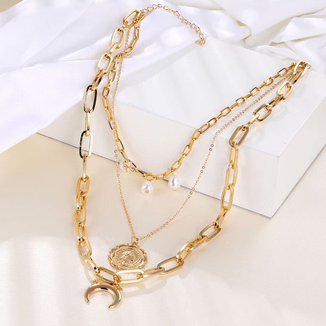 Multi Layered Pendant Necklace For Women