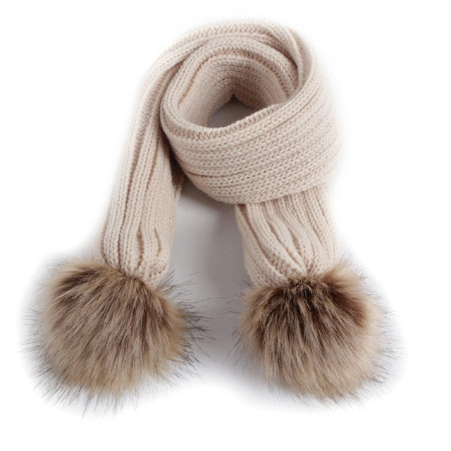 Pompom Winter Warm Scarf