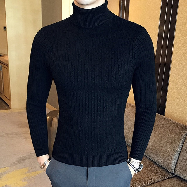 Slim Turtleneck Sweater for Men top