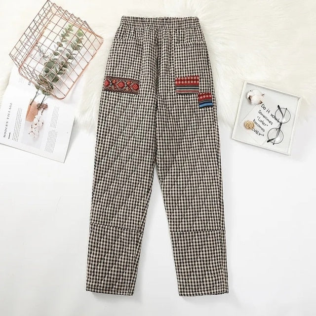 Loose Elastic High Waist Warm Cotton Thicken Pants