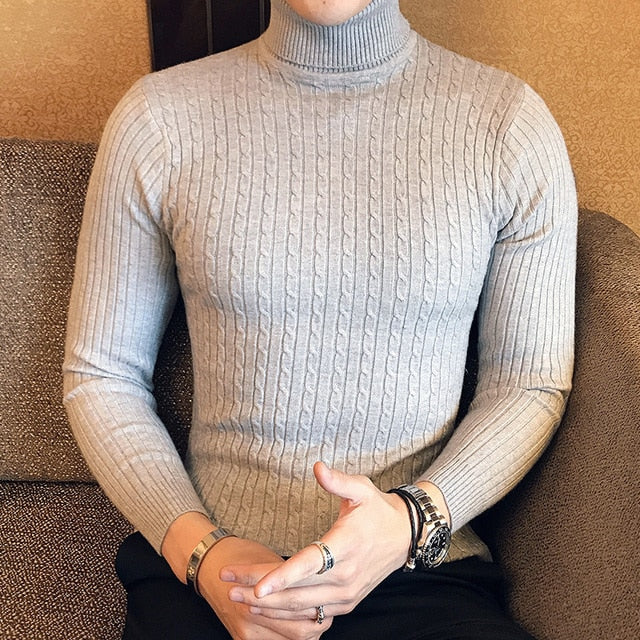 Slim Turtleneck Sweater for Men top